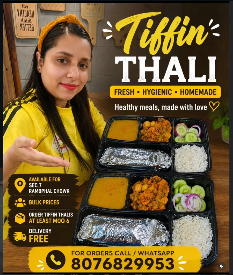 Pure Veg Tiffin Service in Dwarka